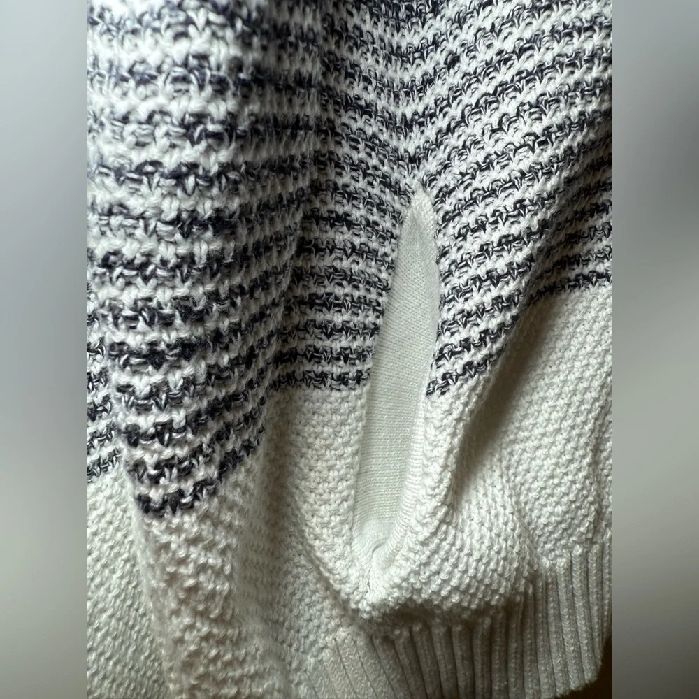 XIOS New York Men’s Full Zip Navy & White Striped Sweater Size XXL 100% Cotton